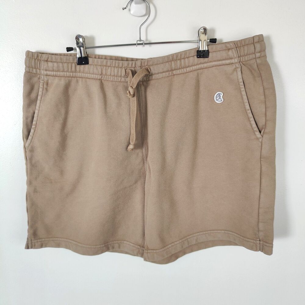 Champion Todd Snyder Shorts Mens Large Tan Sweat Shorts Drawstring Elastic Waist
